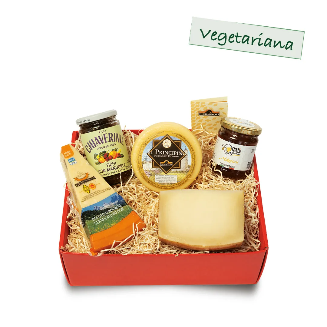 Confezione regalo con pecorino, Trentingrana DOP e miele della Val Bisenzio