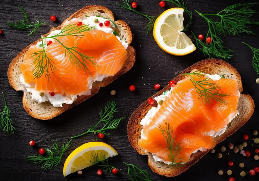 Un classico delle feste, bruschette burro e salmone