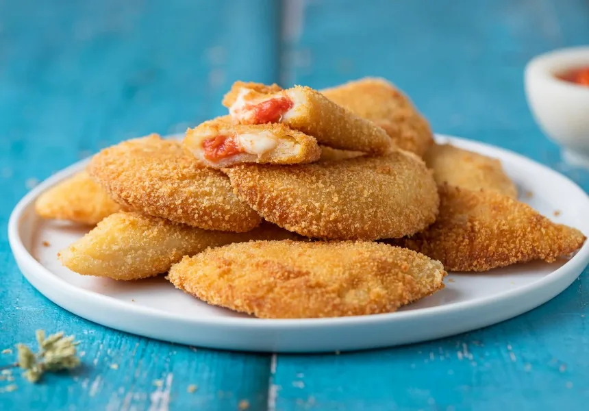 Mezzelune ripiene di pomodoro e mozzarella